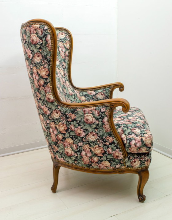 Image 1 of Fauteuil en noyer de style Chippendale, Mid Century Modern, 1960s