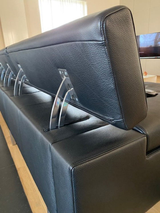 Image 1 of Salón de diseño Jori Shiva – 310 cm con sillón + puf grande – Piel Fuerte (negro) – Excelente estado