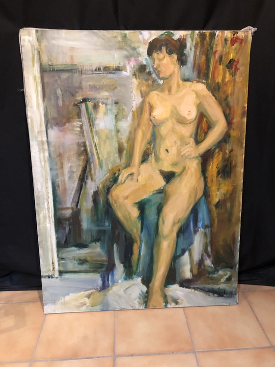Image 1 of Kazuko Toyokawa (1919–1997) – Desnudo femenino de gran tamaño – Óleo sobre lienzo