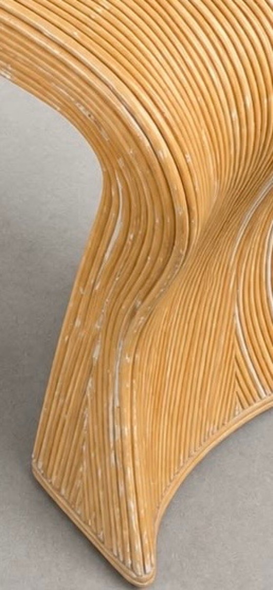 Consolle Mid-Century in Stile Gabriella Crespi con Canna di Matita – Console, Rattan (photo 5 of 5)