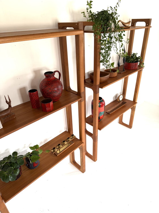 Image 1 of 2x vintage teak wall cabinet, Dyrlund ‘90