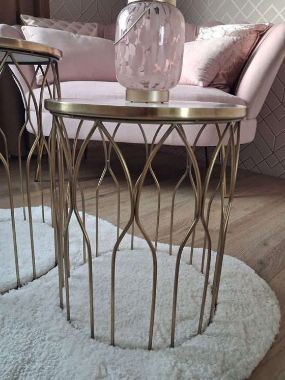 Two new marble/gold side tables. (photo 3 of 6)