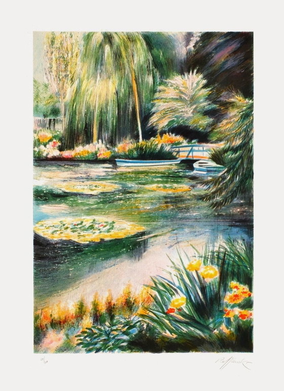 Image 1 of Rolf RAFFLEWSKI Giverny - Les nymphéas sur le bassin Gesigneerde litho 1988