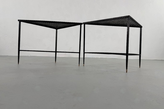 Image 1 of Tavolini angolari per divani di Mathieu Matégot - anni '50