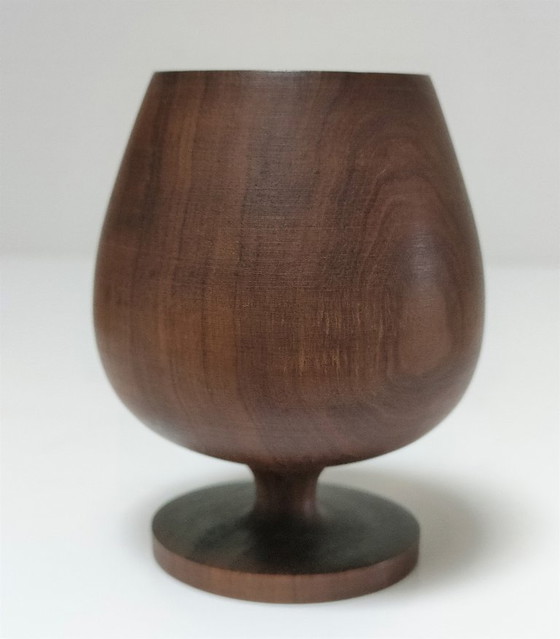 Image 1 of cinque bicchieri vintage in legno tornito