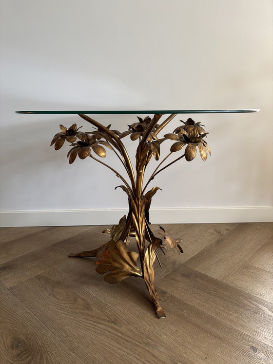 Image 1 of VINTAGE MESSING VERGULDE BIJZETTAFEL / SALONTAFEL HANS KÖGL