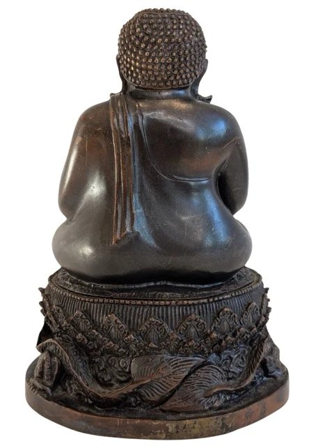 Chinese bronzen Boeddha-beeld op drakenbasis, 19e eeuw – Beeldhouwkunst (photo 4 of 10)