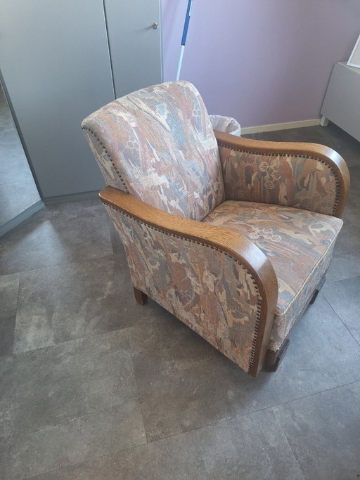 Unique Set (Ladies/Gentlemen) Club Armchairs – fauteuils, Wood