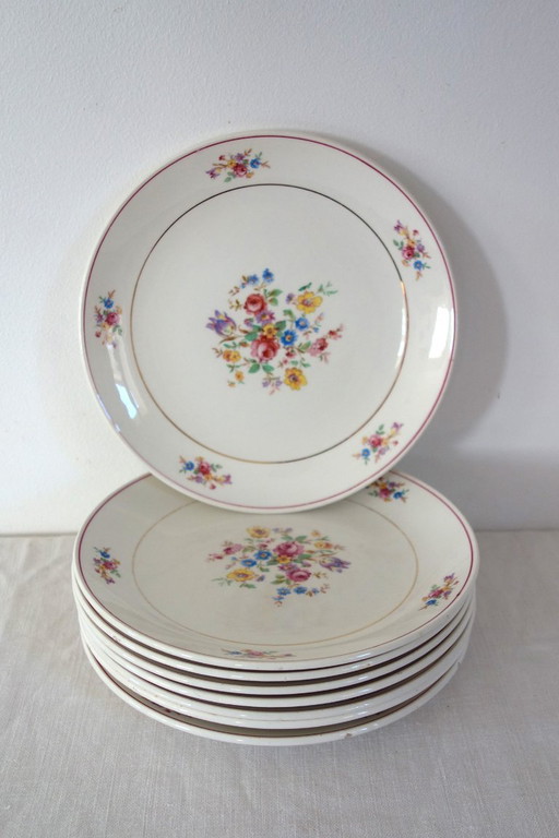 8 Gien Dessertteller um 1940
