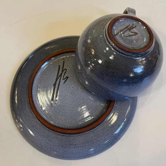 Blue Glazed Ceramic Coffee Service by Bernard Thiran, 1970s, Set of 17 – Crockery, Design (photo 6 of 14)