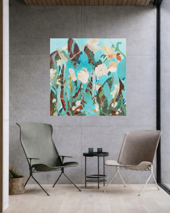 Acrylverfschilderij #Flora 100x100cm – joart, Schilderijen & Tekeningen, Canvas (photo 12 of 15)
