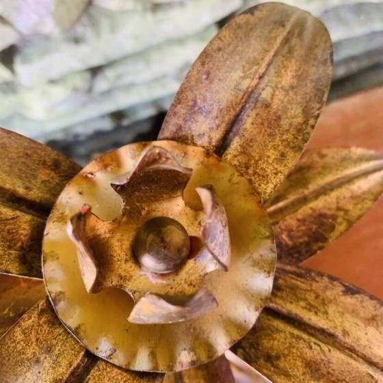 Image 1 of Coppia di candelabri in foglia d'oro degli anni '60
