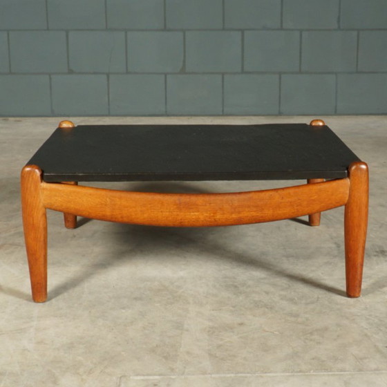 Vintage Oak Coffee Table – Carl Straub – 1960s – Wood, Ceramic (photo 8 of 11)