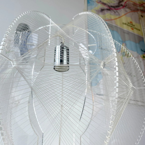Lampada a Sospensione Geometrica in Acrilico e Nylon - Lampadario di Design – Illuminazione, Retro (photo 6 of 12)