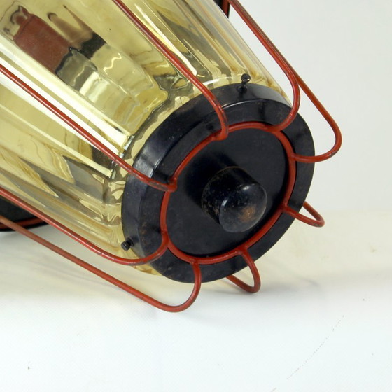 Image 1 of Vintage Ceiling Pendant Railway Light, Czechoslovakia 1940s