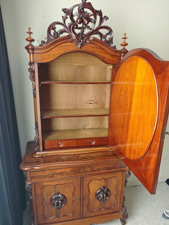Antieke Biedermeier Bonheur spiegelkast – Dressoirs, Hout (photo 2 of 5)