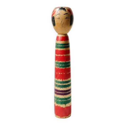 Vintage japanische Kokeshi-Puppe Naruko signiert - Antike gedrechselte Holzfigur Handwerkskunst Japan - Sammlerstück aus der Sho