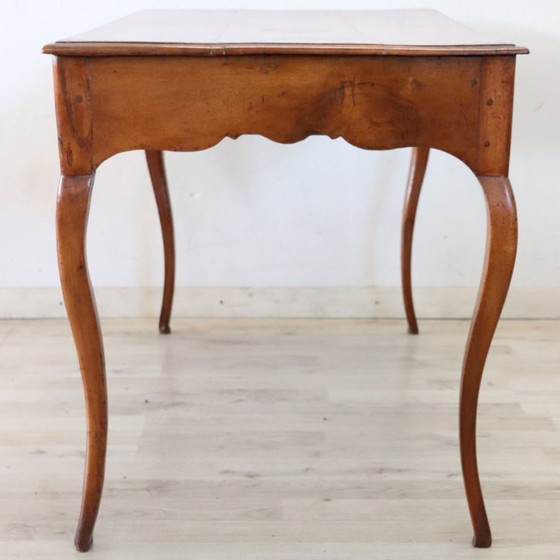 Image 1 of Antique Desk in Walnut and Cherry Wood, Italy 18th Century