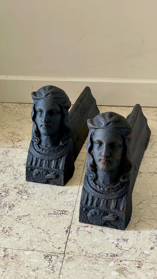 Vintage gietijzeren haardhonden