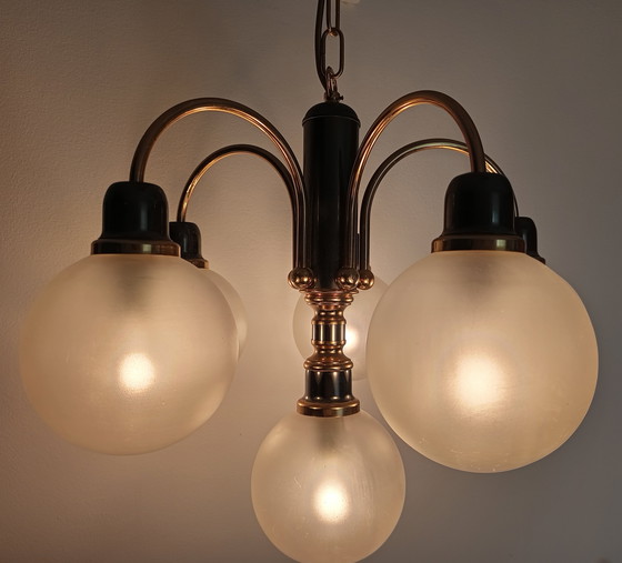 Image 1 of Preciosa lámpara de araña Orion Molecz (Austria) con 6 brazos de los años 90