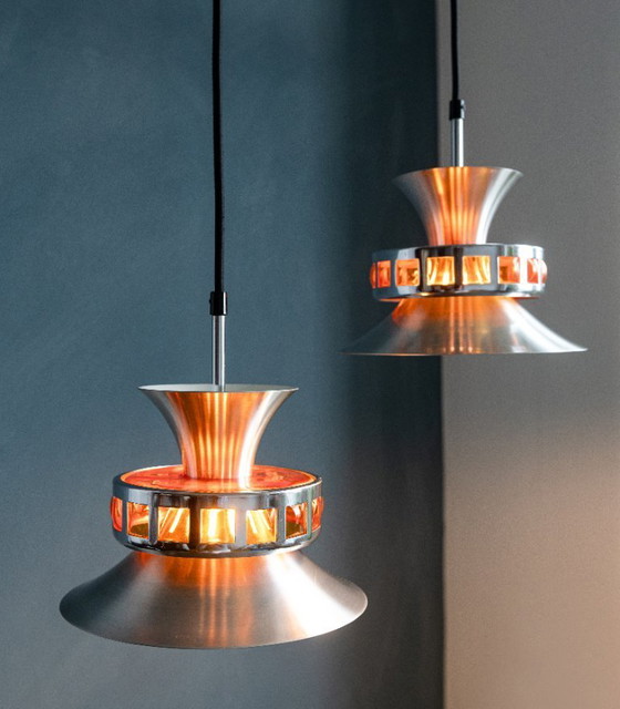 Image 1 of Set di due lampade a sospensione Space Age di Lakro Amstelveen