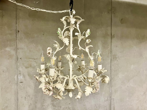 Image 1 of 🇮🇹 lustres en métal blanc / lustres de style florentin