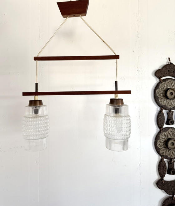 Image 1 of Lampada a sospensione vintage danese in teak anni '60