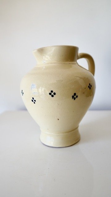 Image 1 of Rustic vintage ceramic jug - Butter yellow