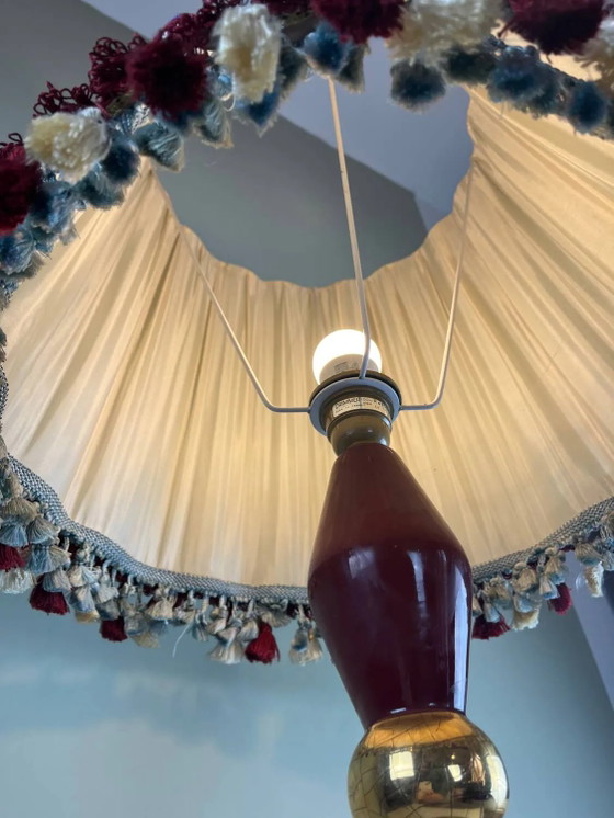 Grande lampada vintage in ceramica rossa firmata Drimmer – paralume pl – Lampade da tavolo, Porcelain, Metal (photo 7 of 21)