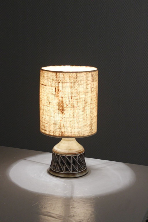 Robert Pérot atelier du Vieux Moulin à Vallauris lampe à poser ajourée 1950s