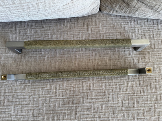 Image 1 of Joseph Giles Marshal Pull Handle – Stainless Steel & Galuchat – New