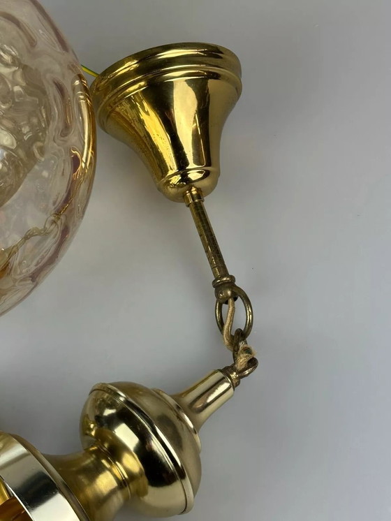 Image 1 of 60er 70er Jahre Deckenlampe Hängelampe von Glashütte Limburg Germany Space Age