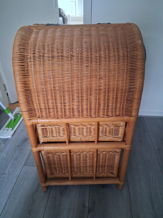 Image 1 of Vintage rotan opberger groot