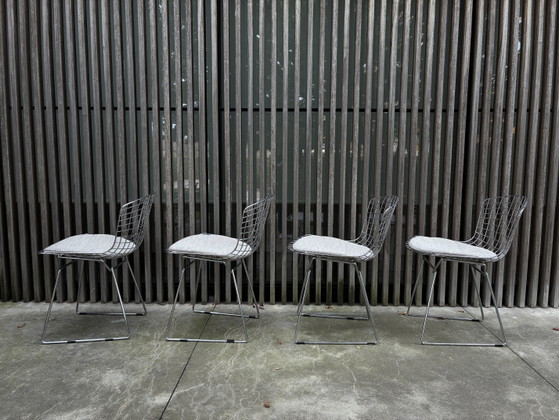 4x Bertoia Wire Side Chair Outdoor - Knoll – Sedie da giardino, Cromo (photo 3 of 6)