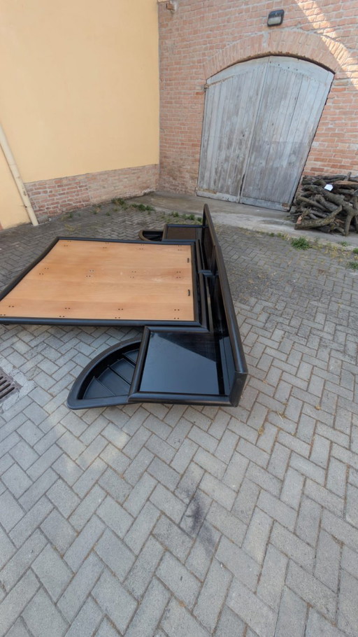 Lit Morna par Afra & Tobia Scarpa pour Molteni, Italie, 1972 – Molteni&C, tweepersoonsbedden, Leather, Wood (photo 2 of 7)