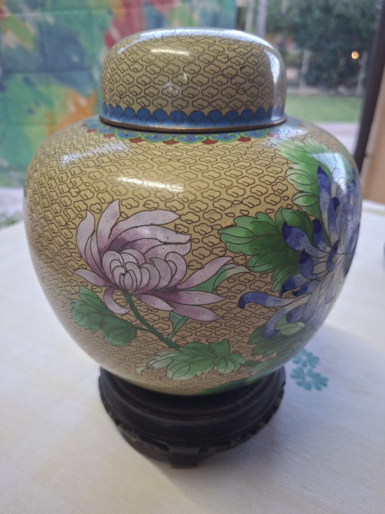 Cloisonné Potiche – Vases, Wood, Metal (photo 2 of 12)