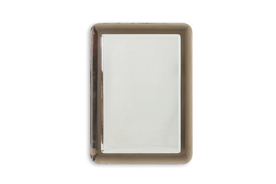 Image 1 of Two-tone rectangular mirror with rounded corners. Circa 1950