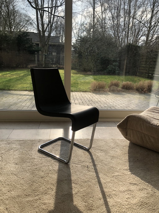 Bonaldo Skip Design Chairs - Set of 8 - Italian Top Design in Leather and Chrome