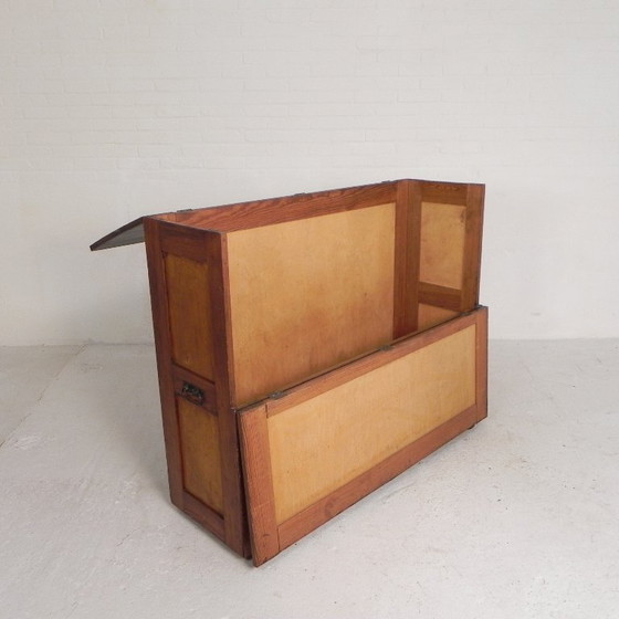 Kiefernholz-Schulplanschrank, Architektenschrank, Kartenschrank, 1930er Jahre – Aufbewahrungsschrank, Wood (photo 3 of 22)