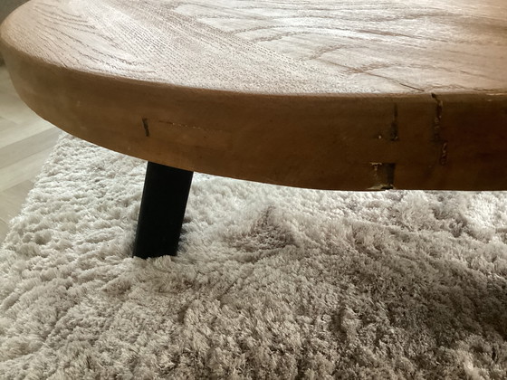 Image 1 of Eiken salontafel driepoot 1970 design brutalista 
