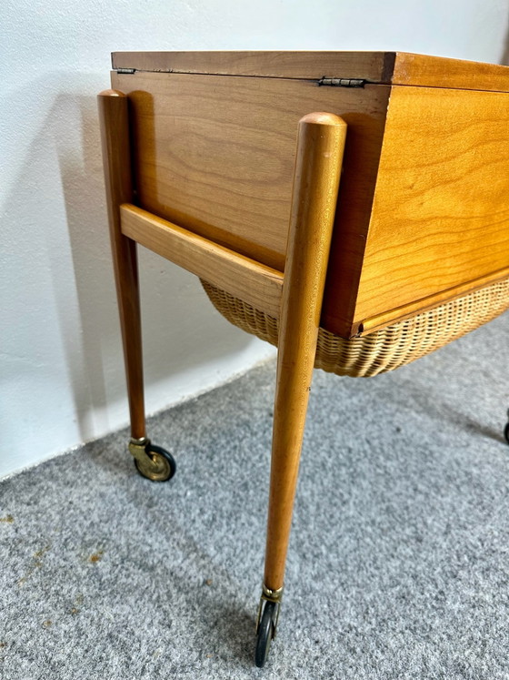 Mid Century Sewing Cart Danish Design Lotos 226 Teak 60s, Bar carts, Wood, Brown (photo 13 of 15)