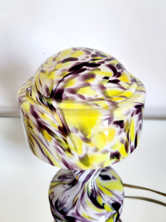 Image 1 of Lampe de table Art déco en verre opalin multicolore, Verreries de Scailmont, Henri Heemskerk, Belgique,années 1930