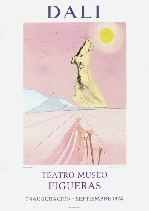 Salvador DALI Expo 74 - Teatro Museo Figueras Inauguracion 6 cartel original 197