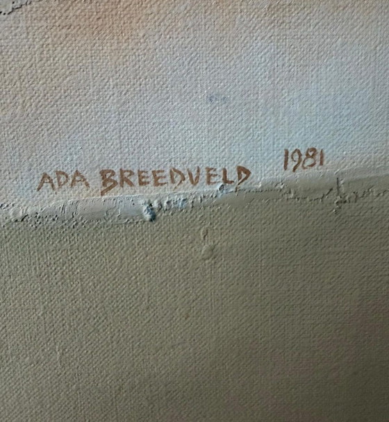 Ada Breedveld - Pintura al óleo (1981), Pinturas y dibujos, Madera, Plateado (foto 5 de 5)