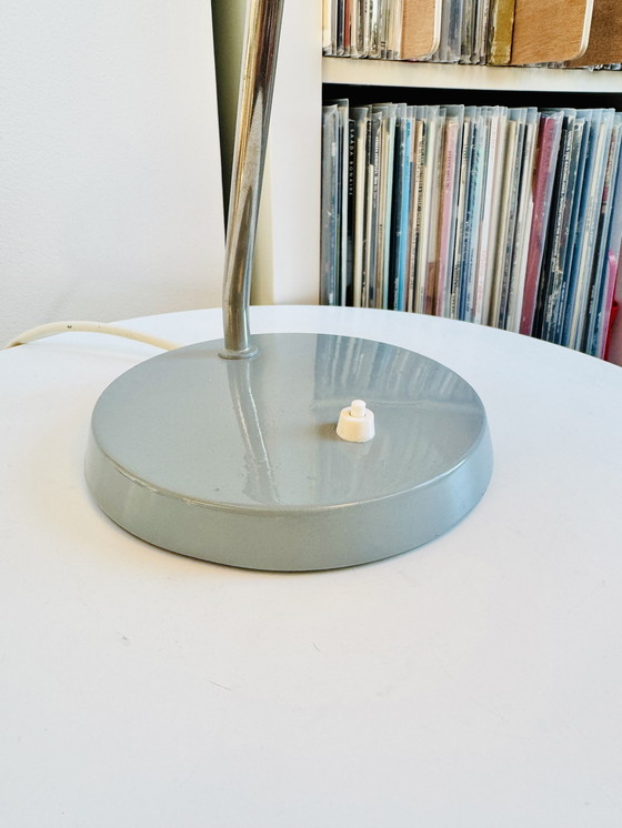 Image 1 of Bauhaus Table Lamp by VEB NARVA Lengefeld – Vintage 1960s Adjustable UFO Desk Light, West Germany Mid-Century Modern Lamp