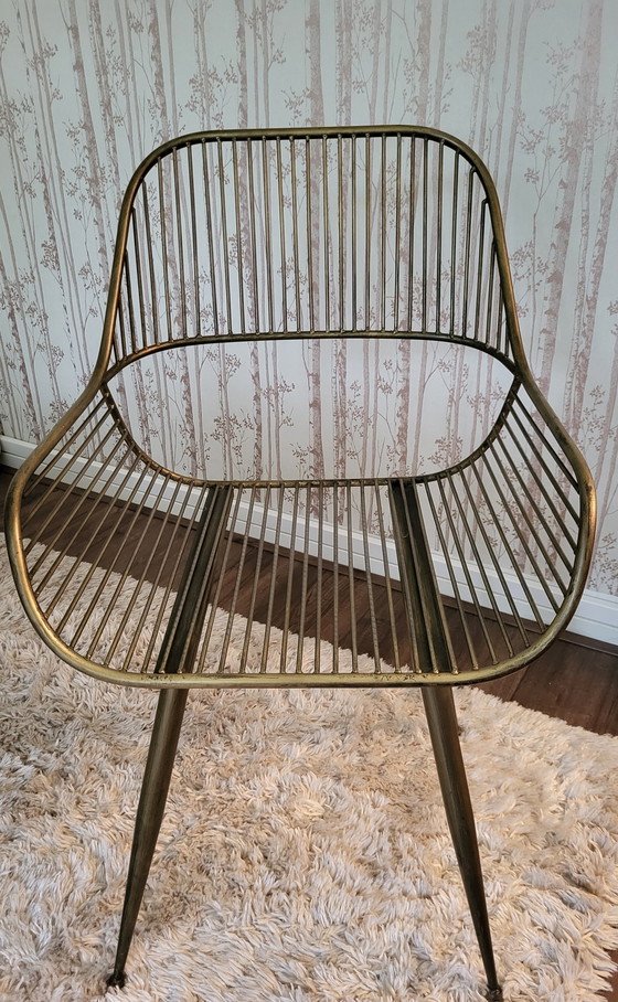 Image 1 of PTMD stoel Wire in koper met armleuning