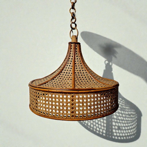 Lampada a sospensione vintage in rattan – lampada a sospensione in bambù intrecciato – design boho