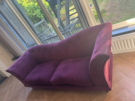 Luxe Kasteelbank paars aubergine velours velvet