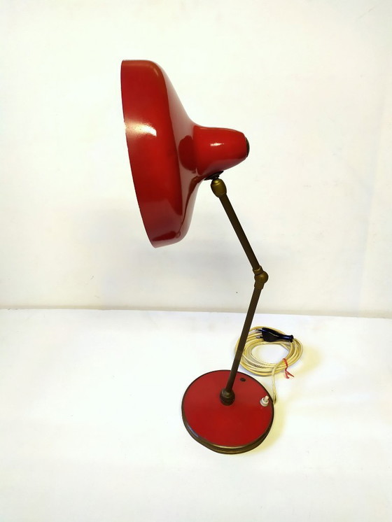 Image 1 of Lampada da tavolo rossa Arredoluce, anni '50