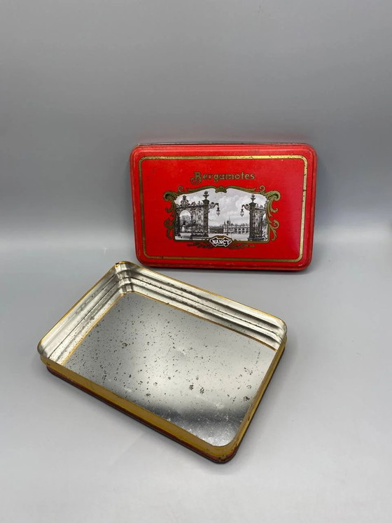 Boîte en fer lithographiée, bonbons Nancy Bergamot – Place Stanislas Gates – années 1950-1970 – Objets déco (photo 4 of 6)